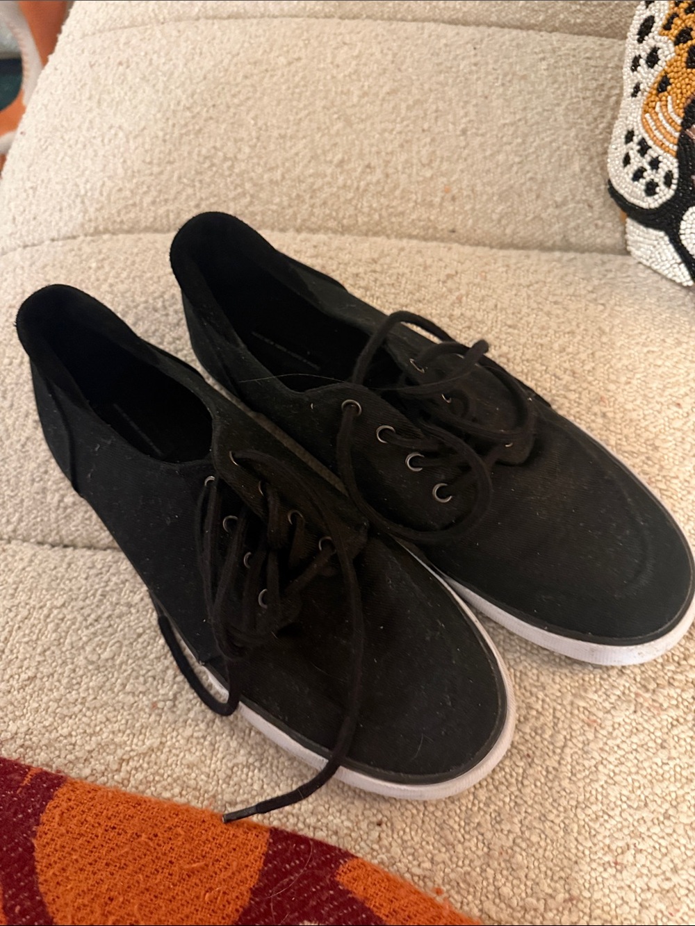 Andrew Marc Black Low-Top Lace-Up Men's Sneakers